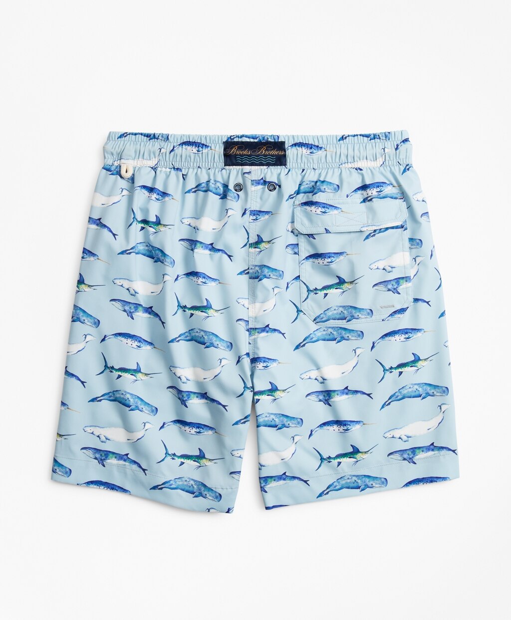 Brooks Brothers Men Montauk 6" Whale Print Swim Trunks
