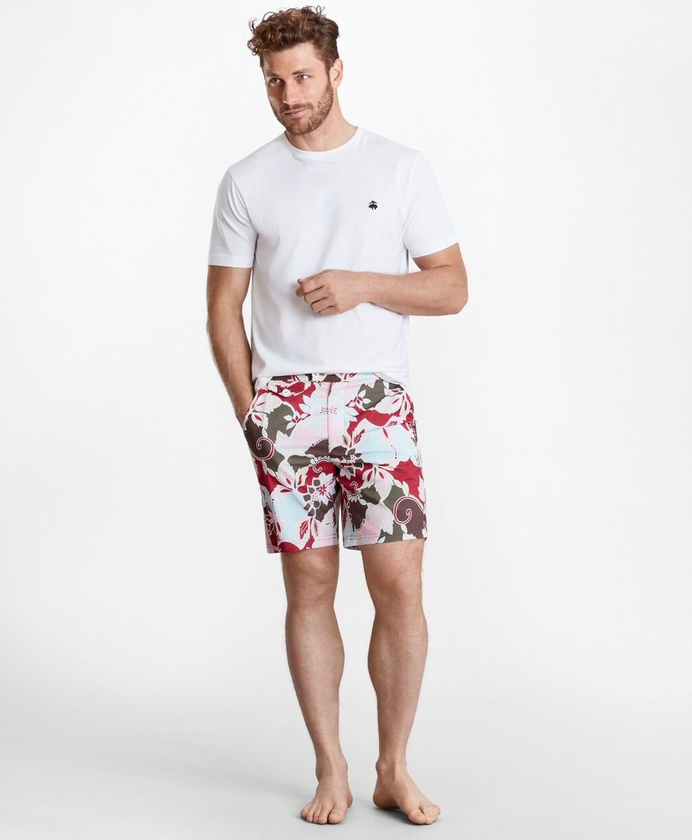 Brooks Brothers Men Newport 7" Floral Swim Trunks