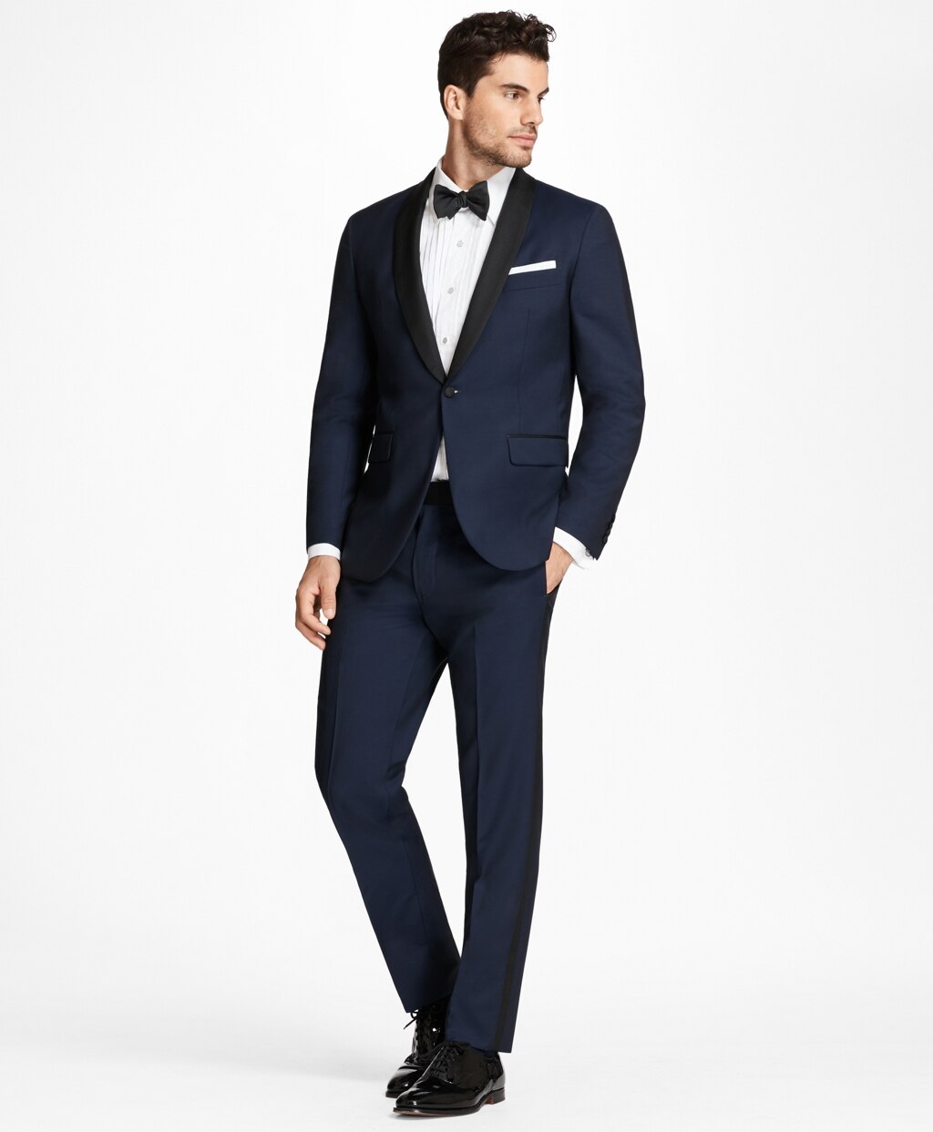 Brooks Brothers Men Milano Fit Shawl Collar Navy Tuxedo
