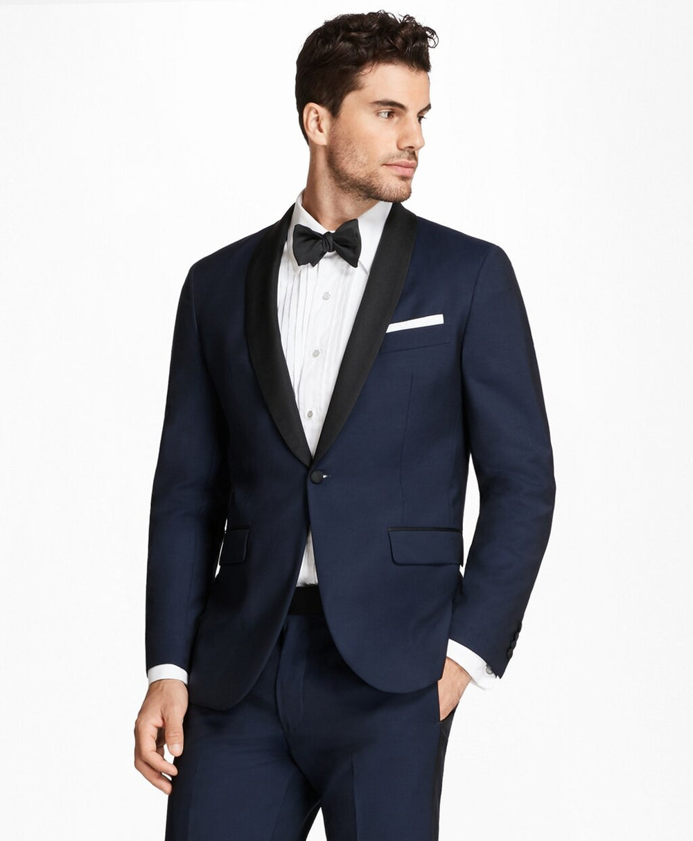 Brooks Brothers Men Milano Fit Shawl Collar Navy Tuxedo