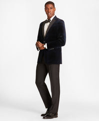 Brooks Brothers Men Regent Fit Black Watch Velvet Tuxedo Jacket