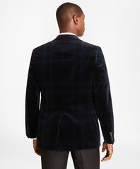 Brooks Brothers Men Regent Fit Black Watch Velvet Tuxedo Jacket