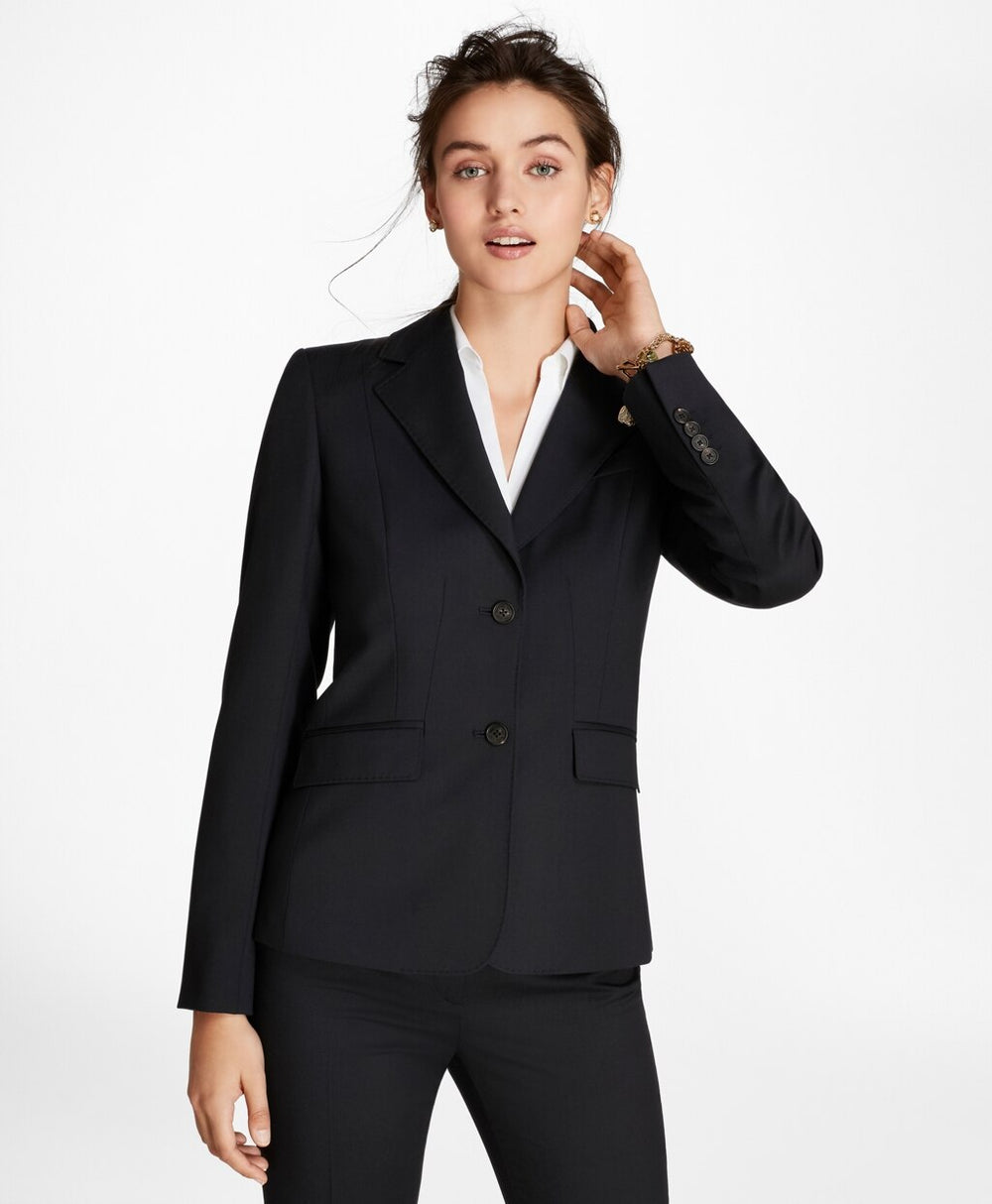 Brooks Brothers Women Petite Wool Two-Button Jacket