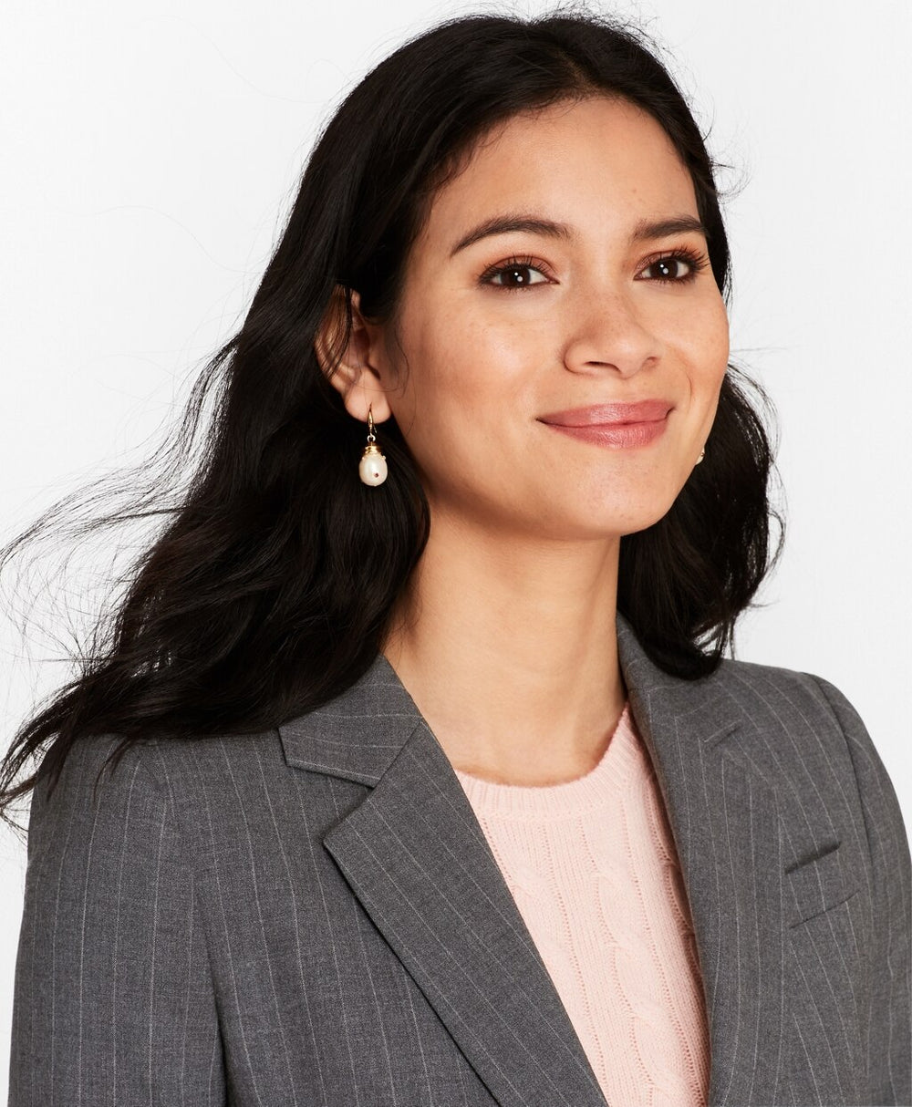 Brooks Brothers Women Petite Pinstripe Stretch Wool Jacket