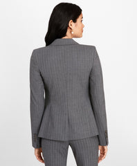Brooks Brothers Women Petite Pinstripe Stretch Wool Jacket