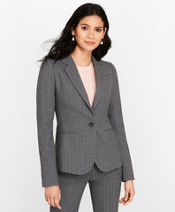 Brooks Brothers Women Petite Pinstripe Stretch Wool Jacket