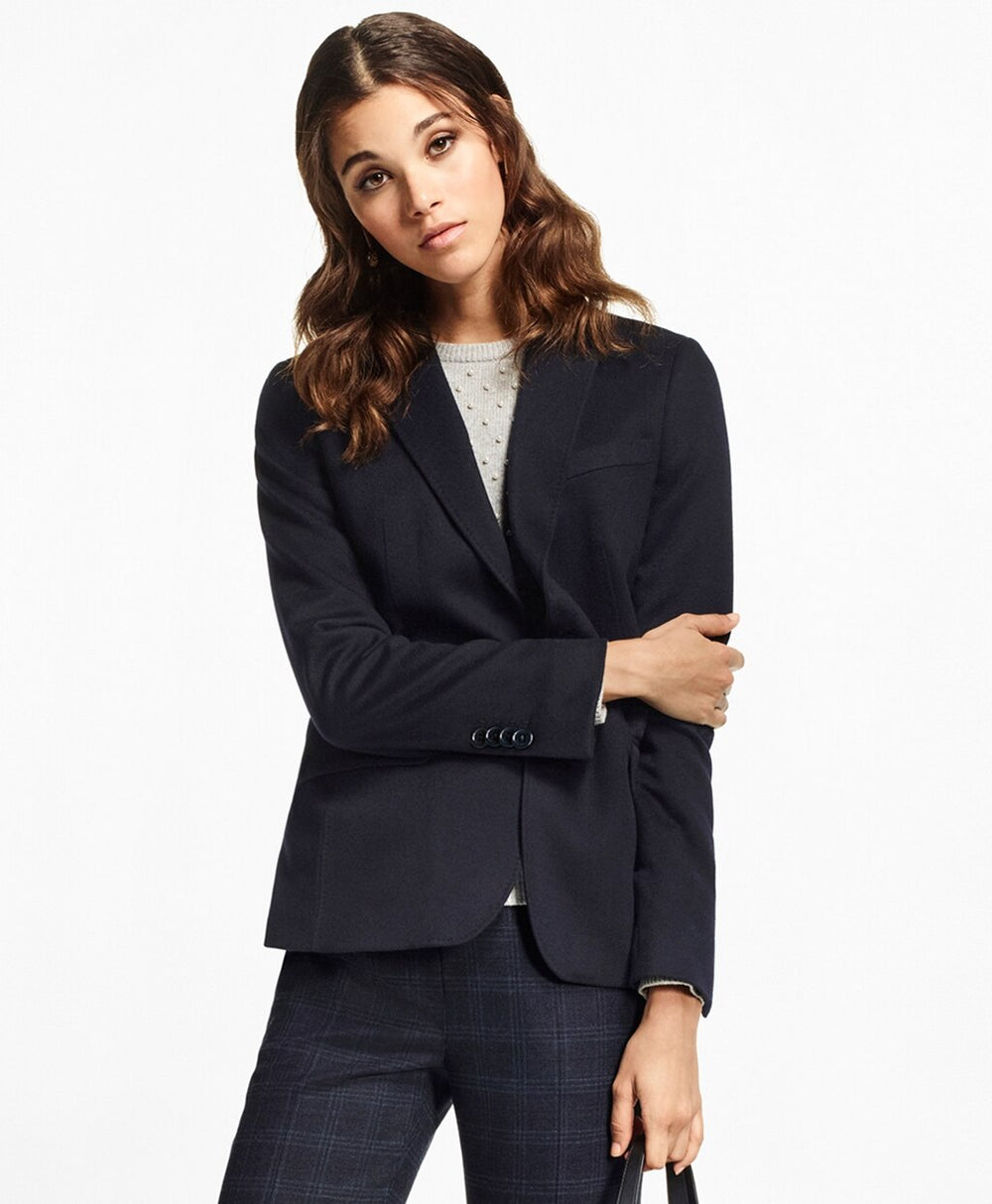 Brooks Brothers Women Petite Two-Button Cashmere Blazer