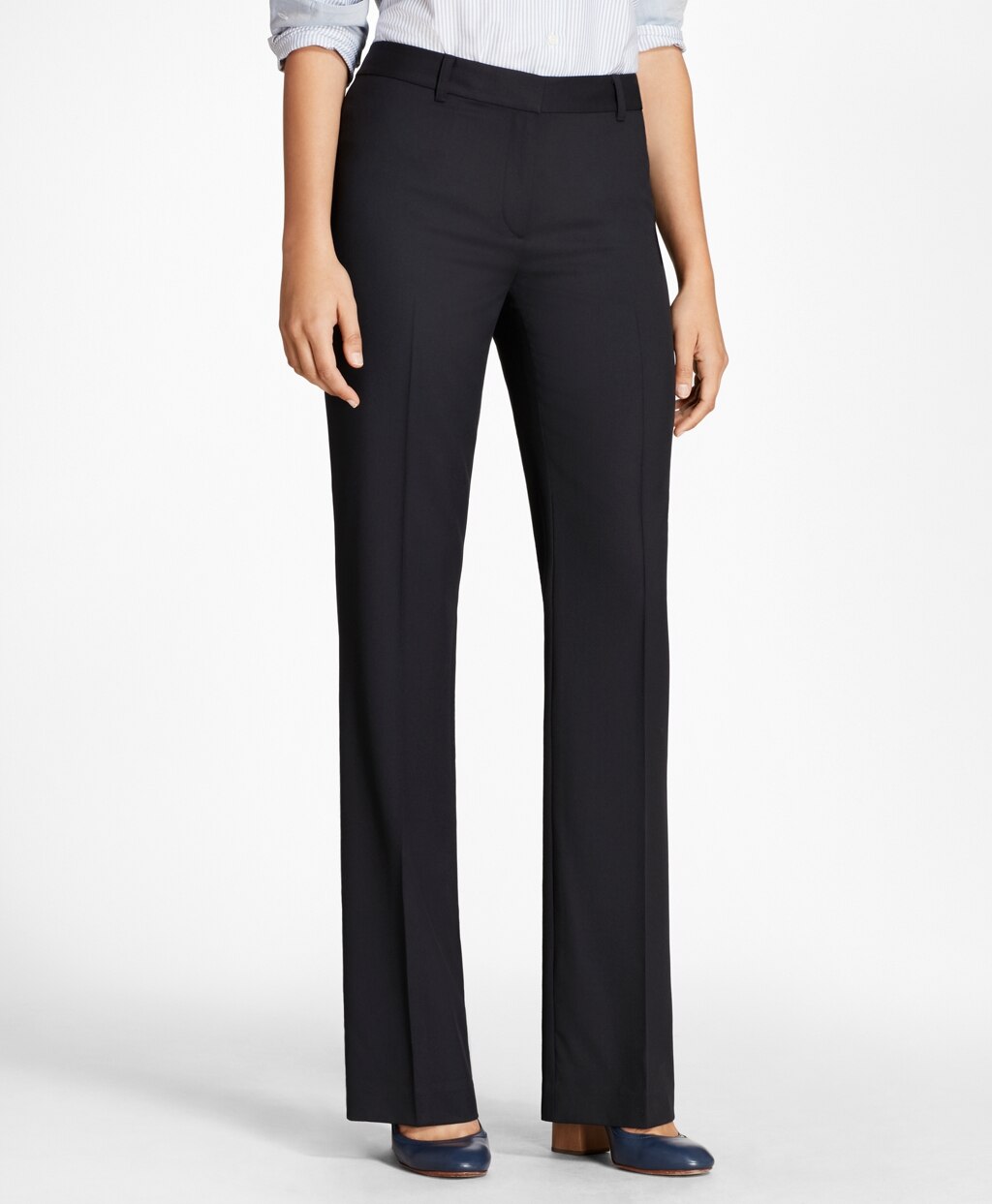 Brooks Brothers Women Petite Wool Wide-Leg Pants