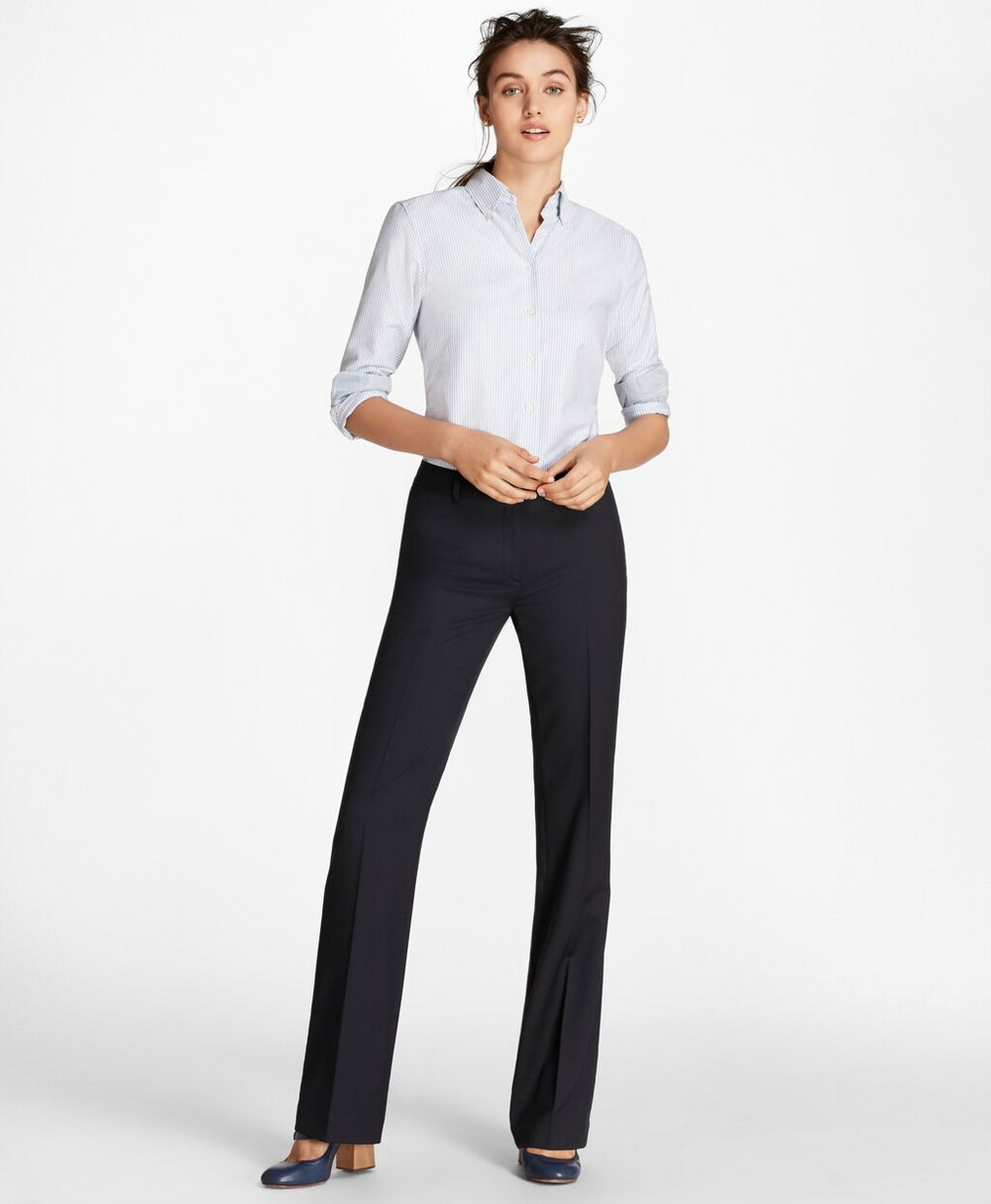 Brooks Brothers Women Petite Wool Wide-Leg Pants