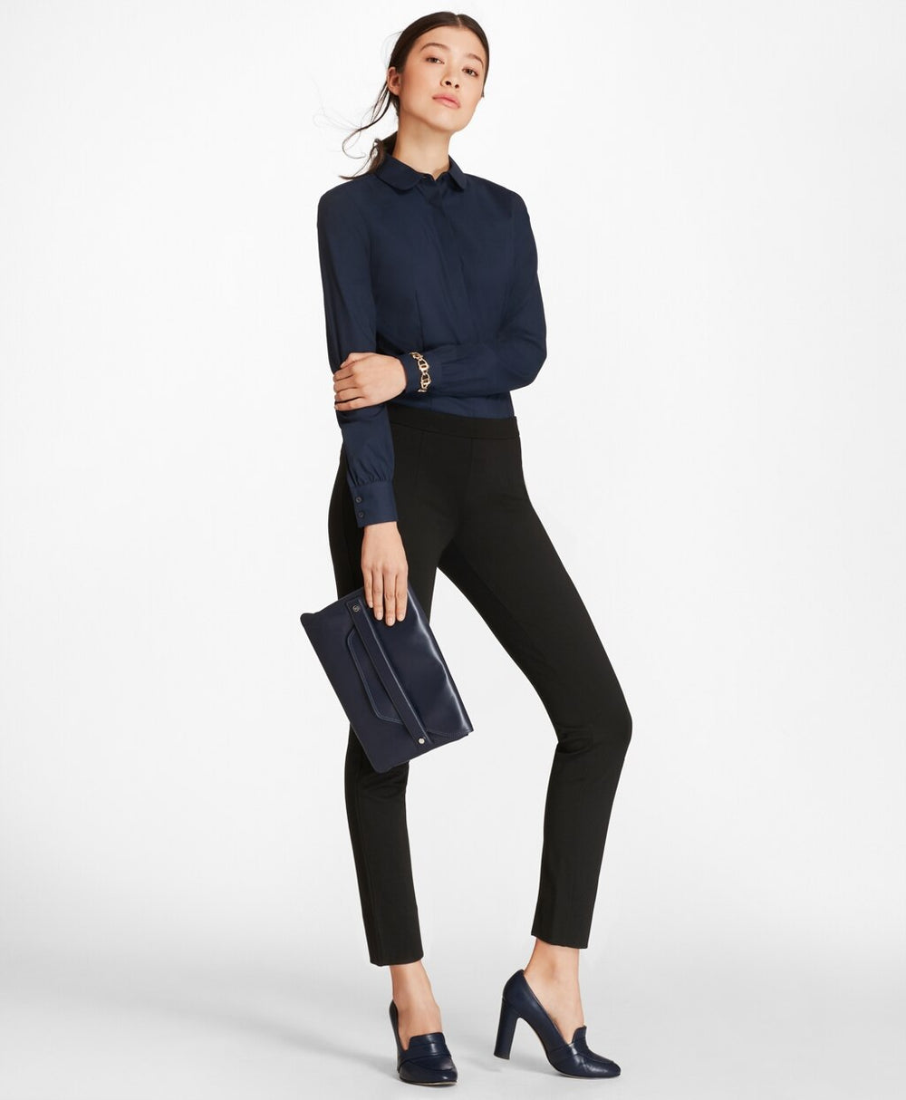 Brooks Brothers Women Petite Ponte Knit Ankle Pants