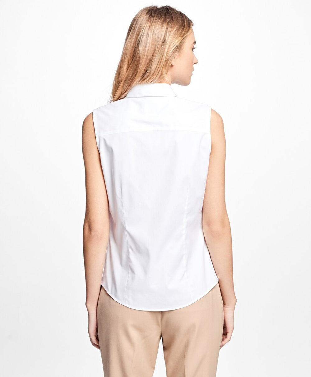 Brooks Brothers Women Petite Non-Iron Fitted Sleeveless Dress Shirt