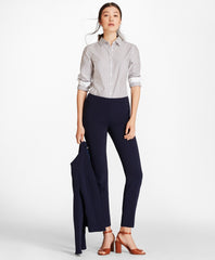 Brooks Brothers Women Petite Striped Cotton Dobby Fitted Shirt