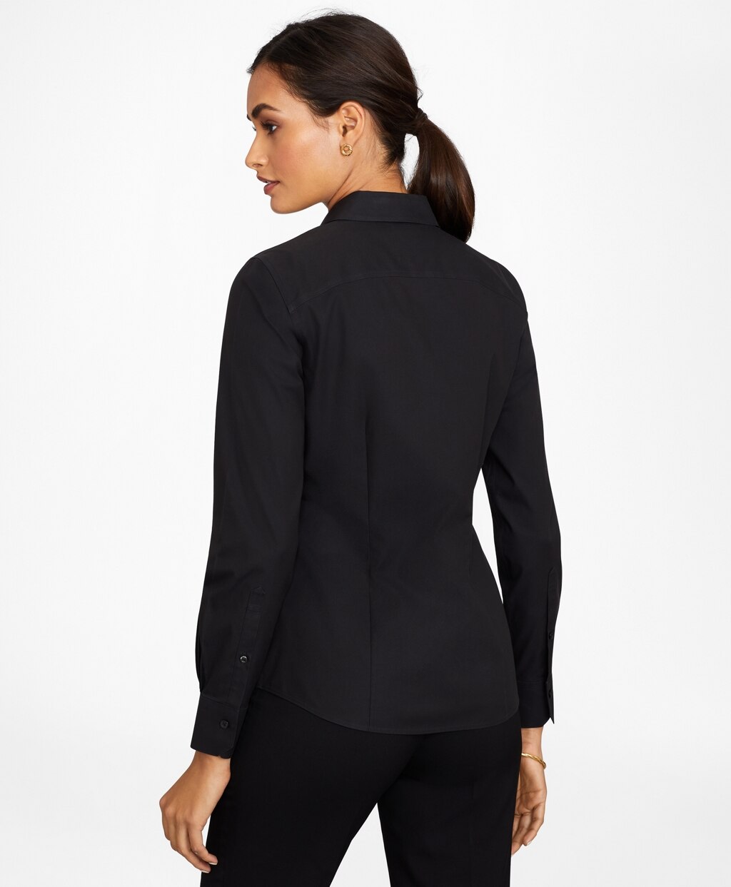 Brooks Brothers Women Petite Non-Iron Tailored-Fit Stretch Supima® Cotton Dress Shirt