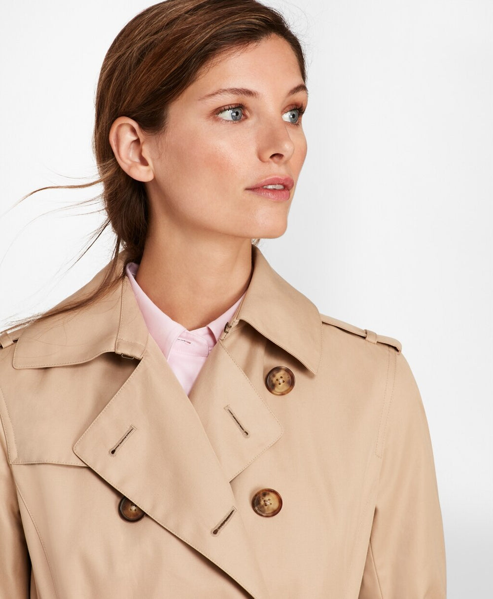 Brooks Brothers Women Petite Double-Breasted Trench Coat