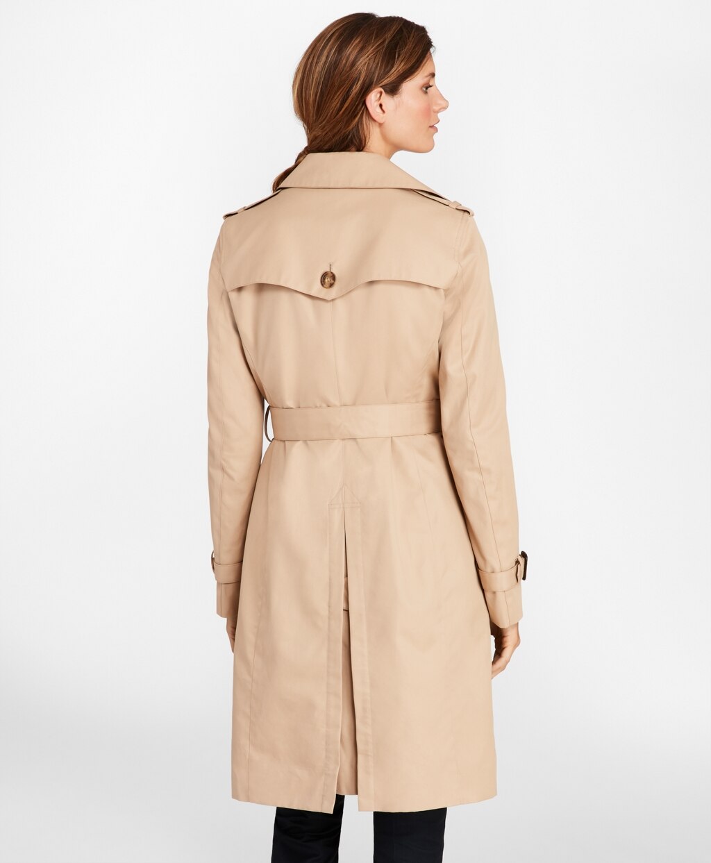 Brooks Brothers Women Petite Double-Breasted Trench Coat