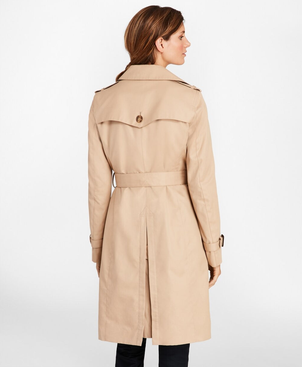 Brooks Brothers Women Petite Double-Breasted Trench Coat