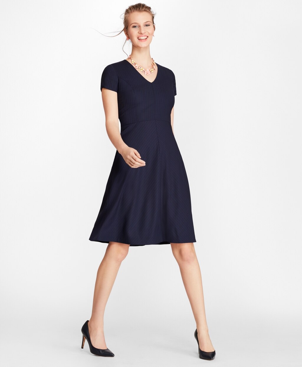 Brooks Brothers Women Petite Pinstripe BrooksCool® Merino Dress
