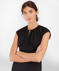 Brooks Brothers Women Petite Stretch Wool Cap Sleeve Sheath Dress