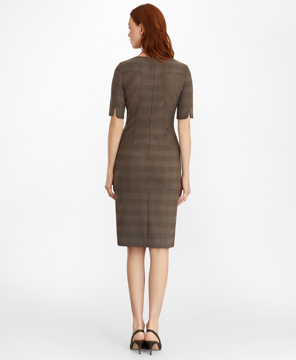 Brooks Brothers Women Petite Glen Plaid Sheath Dress