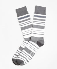 Brooks Brothers Men Variegated Stripe Crew Socks
