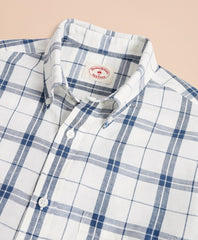 Brooks Brothers Men Plaid Linen-Blend Sport Shirt