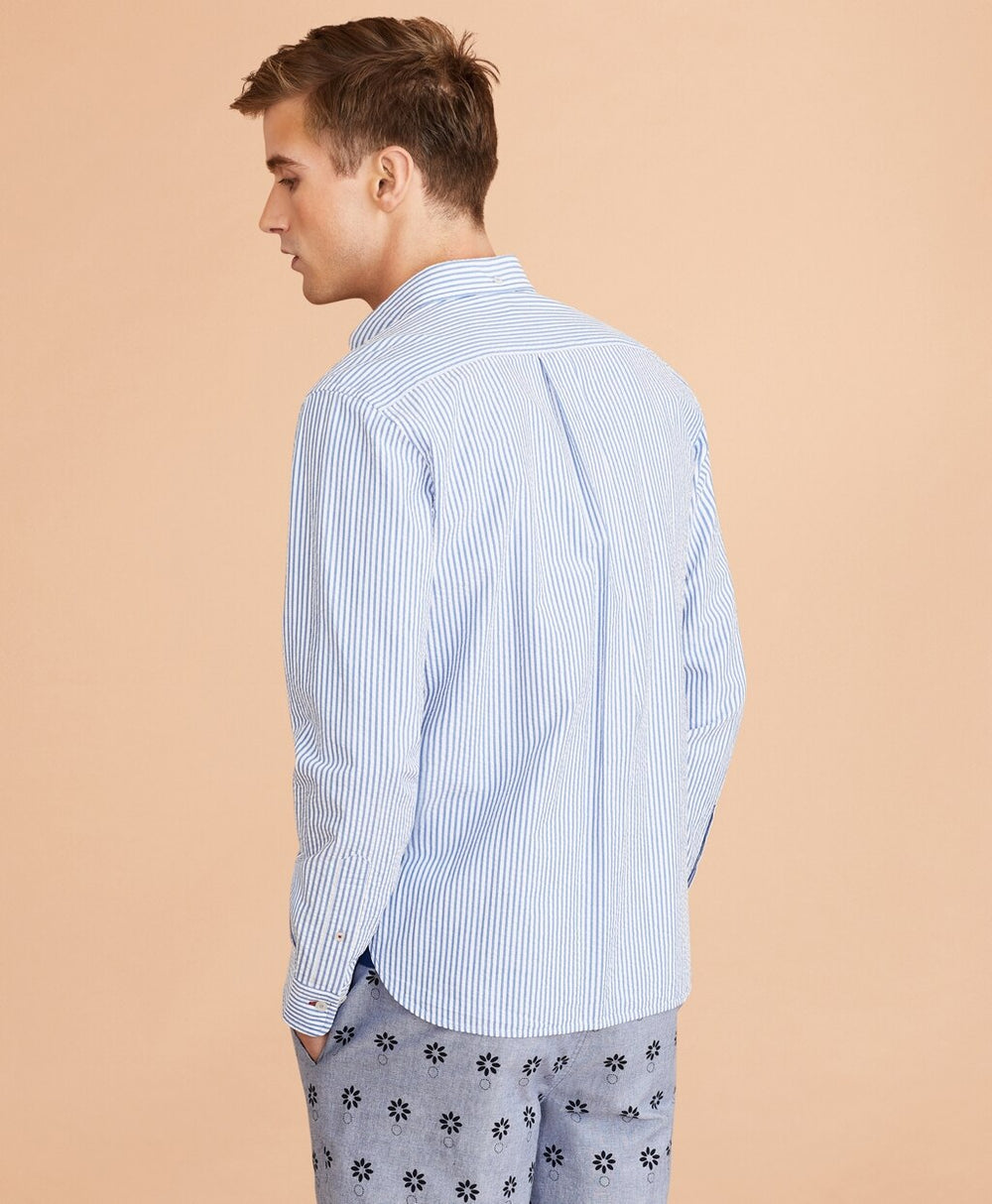 Brooks Brothers Men Striped Seersucker Shirt