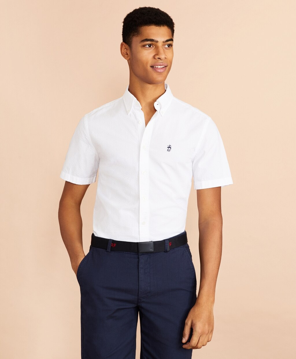 Brooks Brothers Men Seersucker Short-Sleeve Shirt