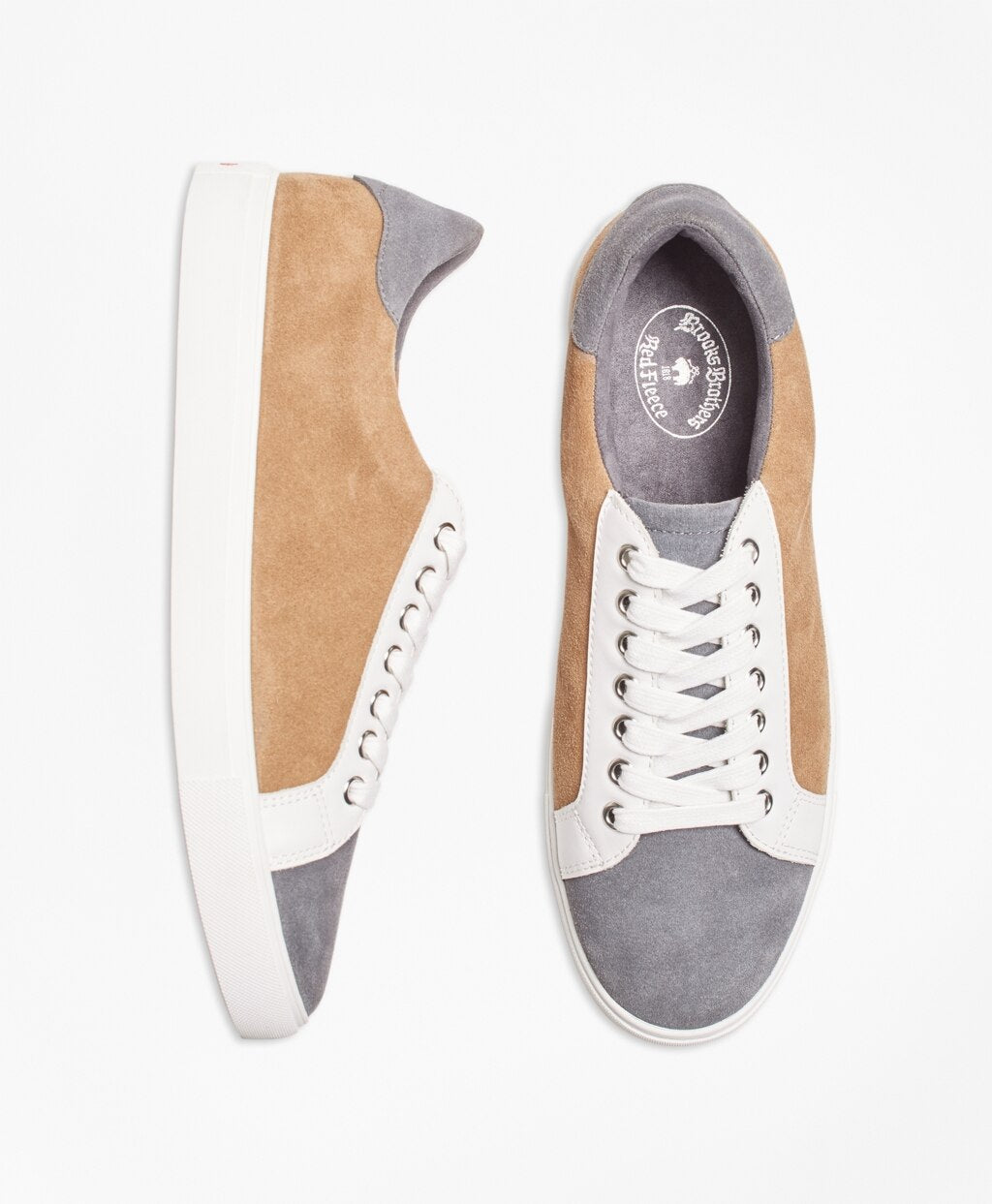 Brooks Brothers Men Color-Block Suede Sneakers