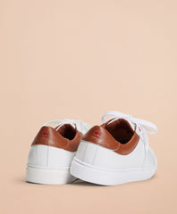 Brooks Brothers Men White Contrast Leather Sneakers