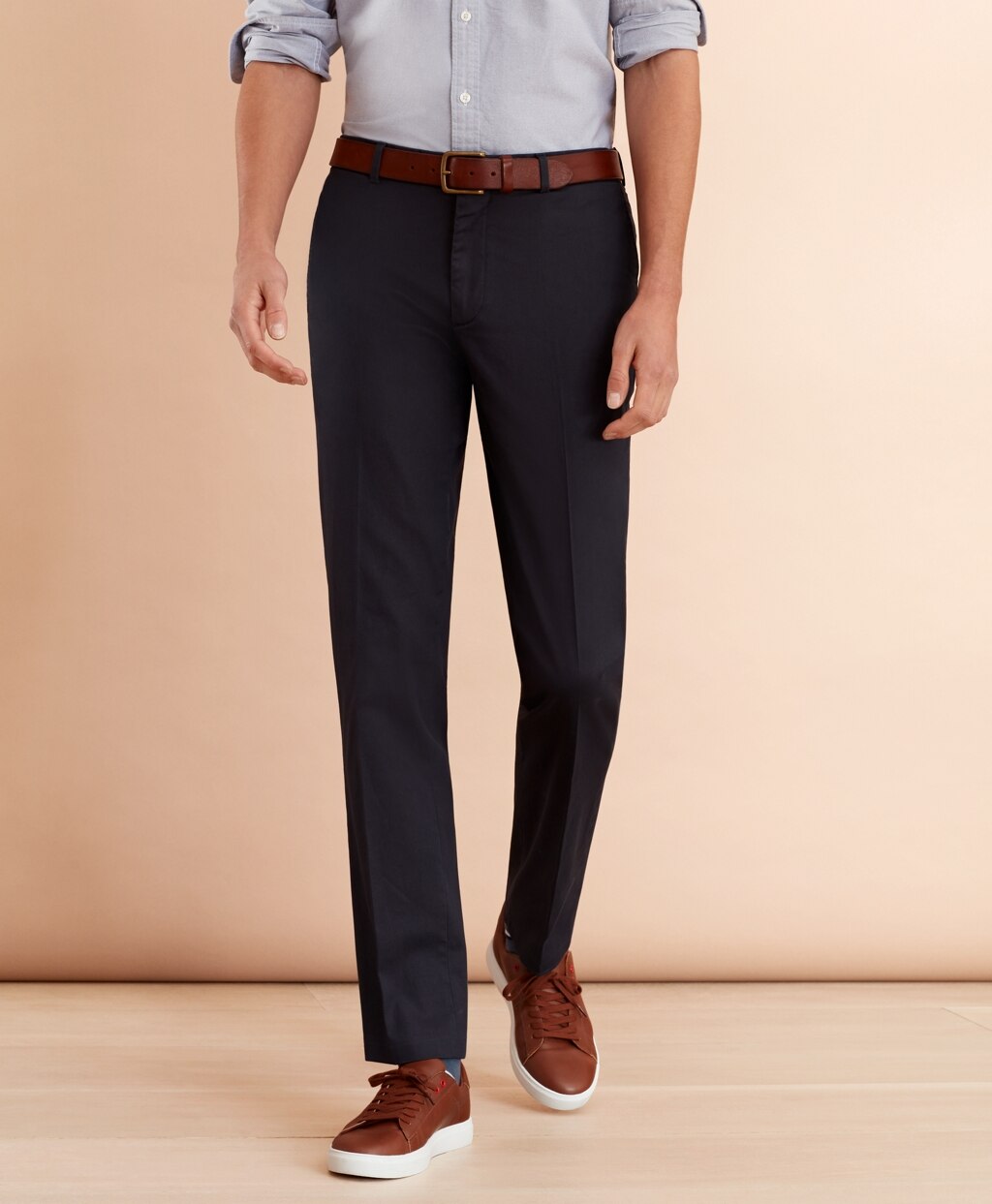 Brooks Brothers Men Stretch Cotton Twill Trousers