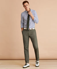 Brooks Brothers Men Cotton Plain-Front Trousers