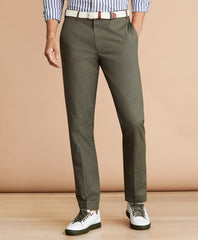 Brooks Brothers Men Cotton Plain-Front Trousers