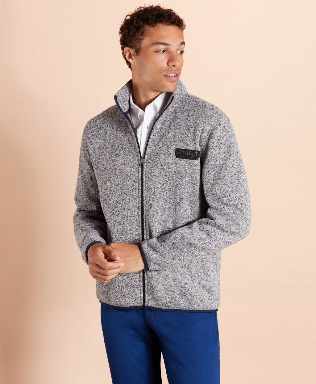 Brooks Brothers Men Zip-Up Fleece Sweater Jacket