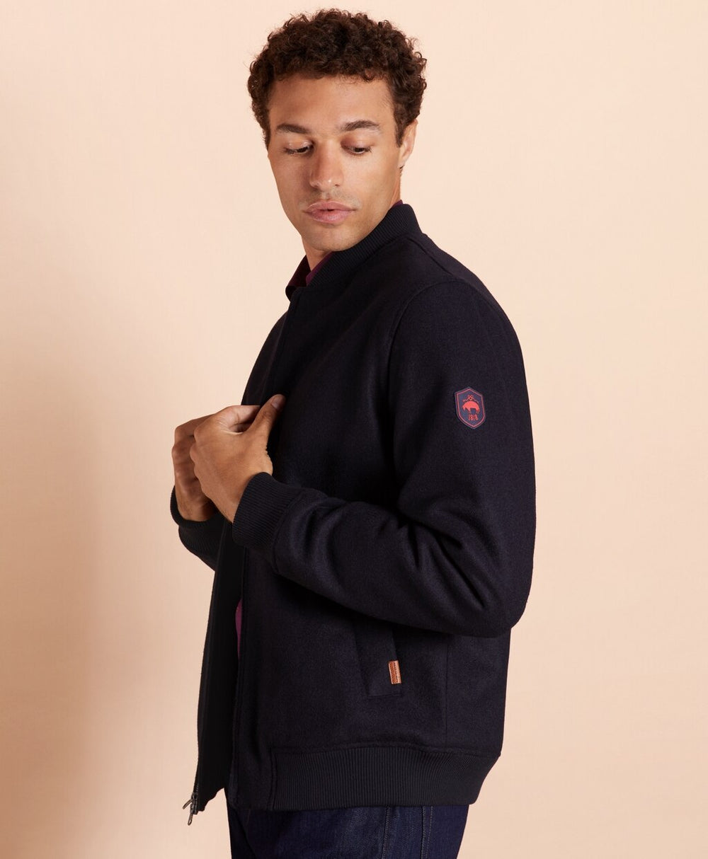 Brooks Brothers Men Melton Wool Bomber Jacket