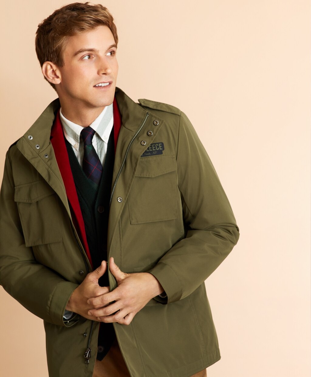 Brooks Brothers Men Four-Pocket Field Jacket with Removable Vest