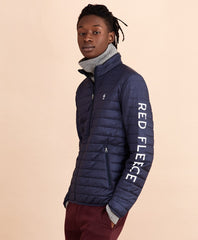 Brooks Brothers Men Water-Resistant Red Fleece Puffer Jacket