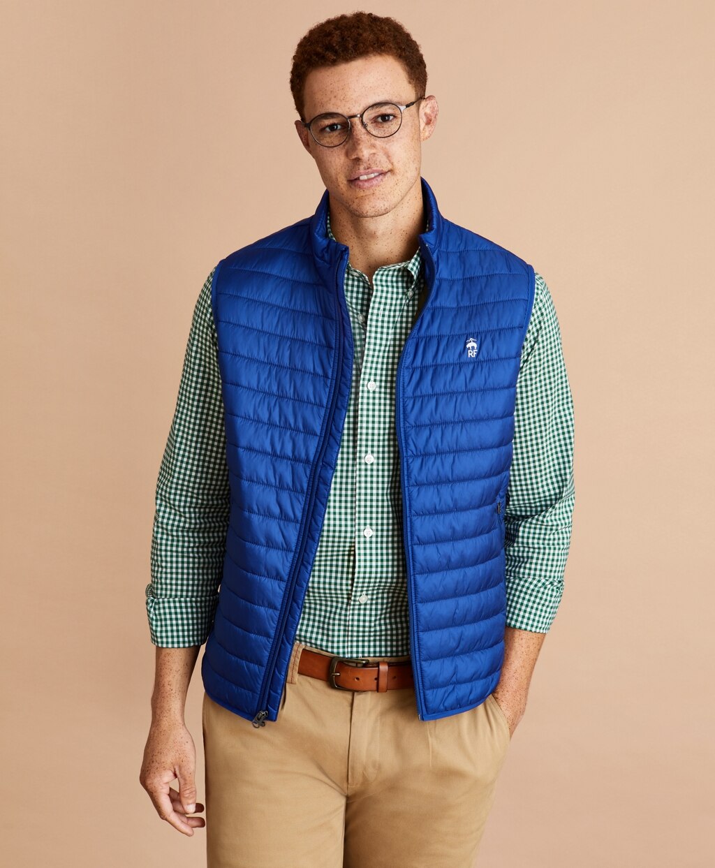 Brooks Brothers Men Water-Resistant Red Fleece Puffer Vest