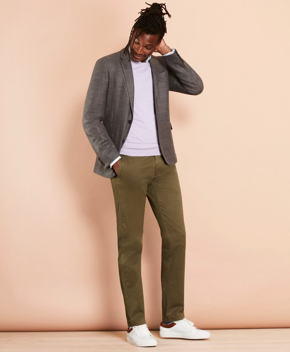 Brooks Brothers Men Wool-Blend Basketweave Two-Button Sport Coat