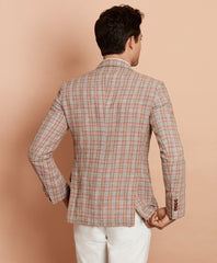 Brooks Brothers Men Plaid Linen Sport Coat