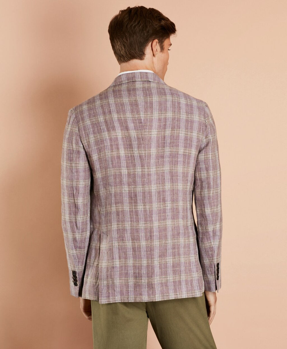 Brooks Brothers Men Plaid Linen Sport Coat