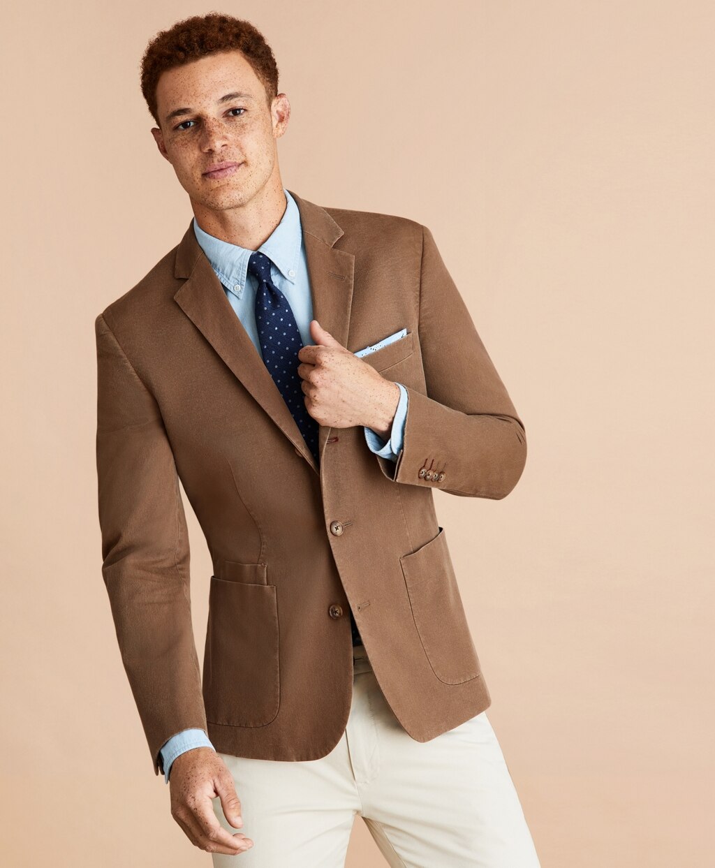 Brooks Brothers Men Stretch Cotton Three-Button Sport Coat