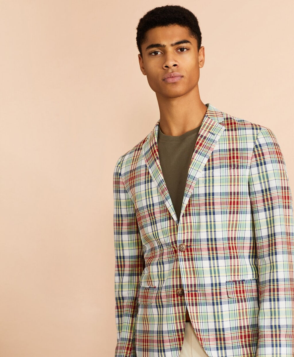 Brooks Brothers Men Madras Cotton Sport Coat
