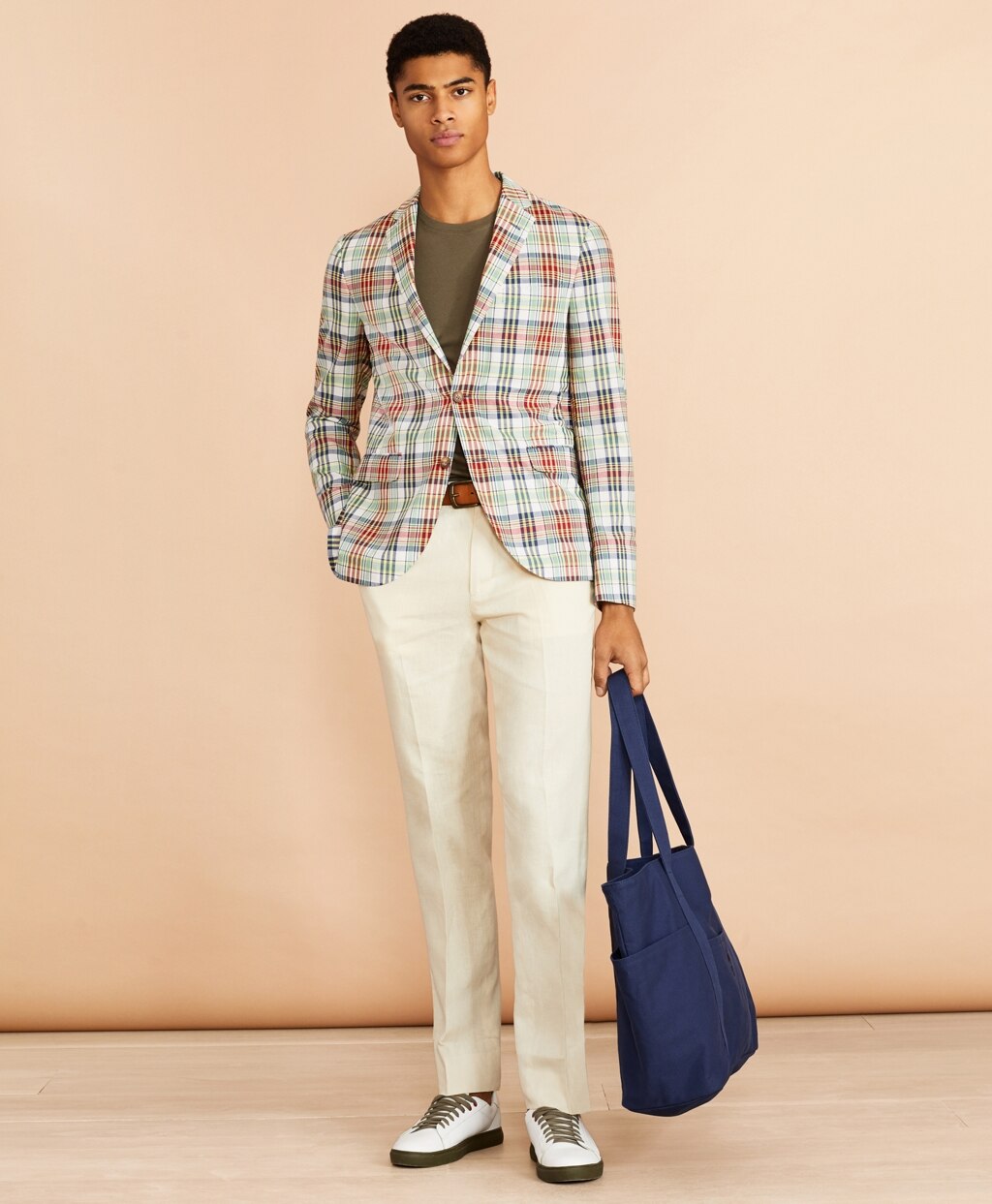 Brooks Brothers Men Madras Cotton Sport Coat