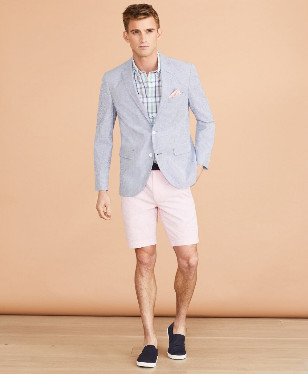 Brooks Brothers Men Striped Seersucker Sport Coat