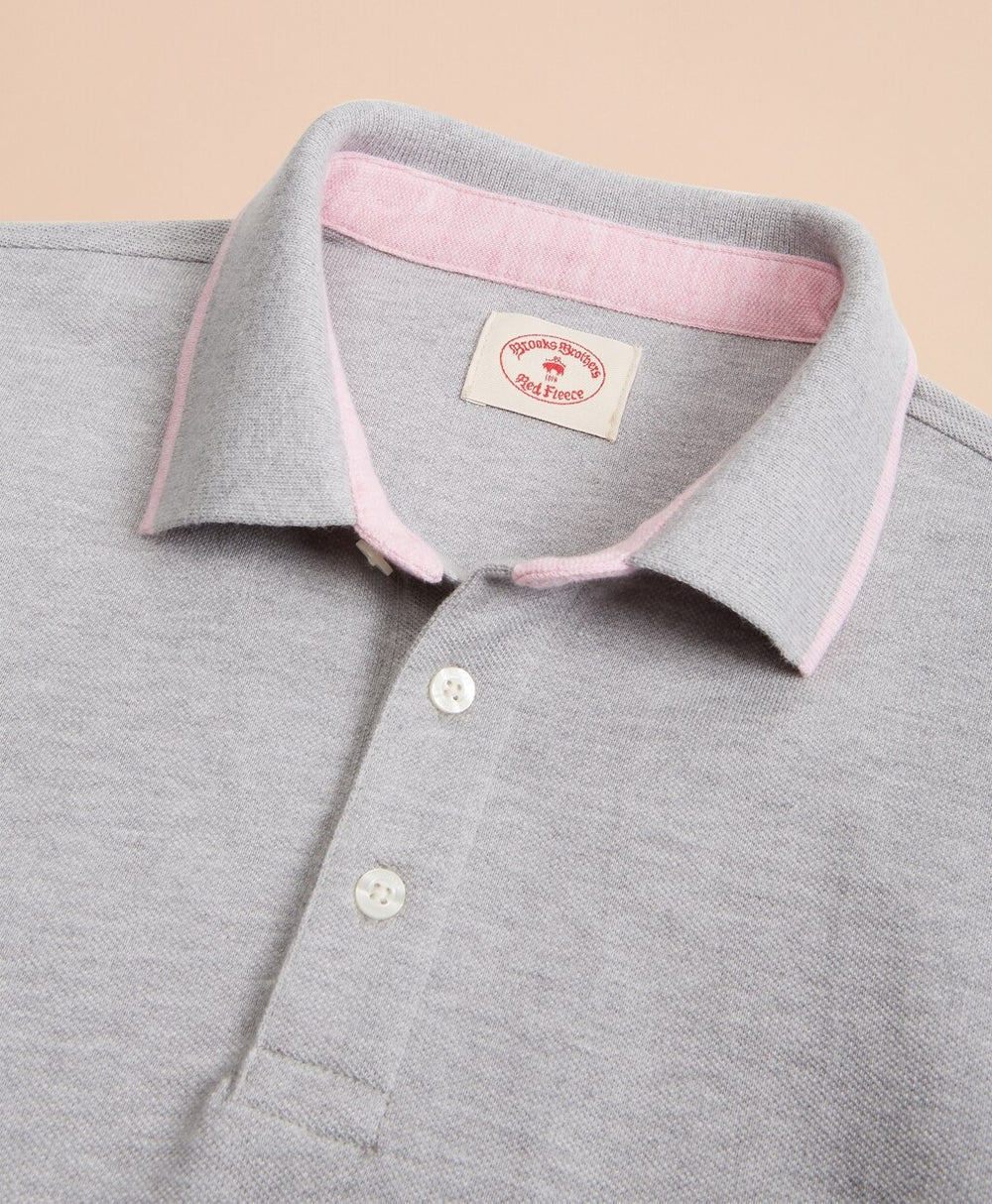 Brooks Brothers Men Tipped Heathered Pique Polo Shirt
