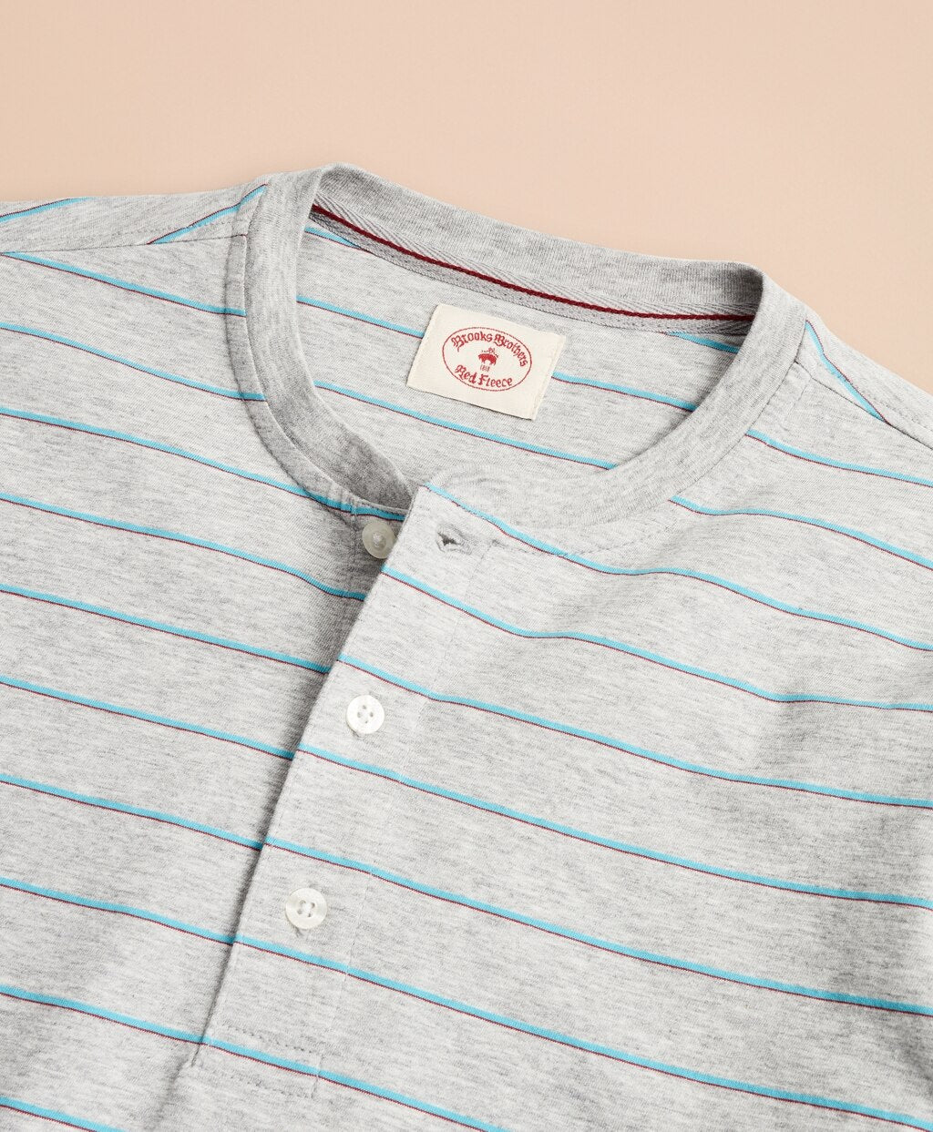 Brooks Brothers Men Striped Cotton Jersey Short-Sleeve Henley