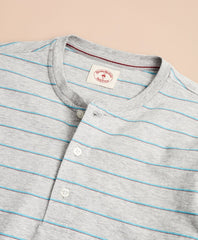 Brooks Brothers Men Striped Cotton Jersey Short-Sleeve Henley