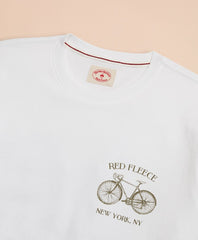 Brooks Brothers Men Red Fleece Bicycle Graphic T-Shirt