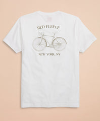 Brooks Brothers Men Red Fleece Bicycle Graphic T-Shirt