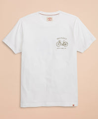 Brooks Brothers Men Red Fleece Bicycle Graphic T-Shirt